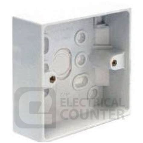 bg electrical 1 gang surface pattress box 32mm white|1 Gang 32mm Single Surface Mounting Box Moulded White .